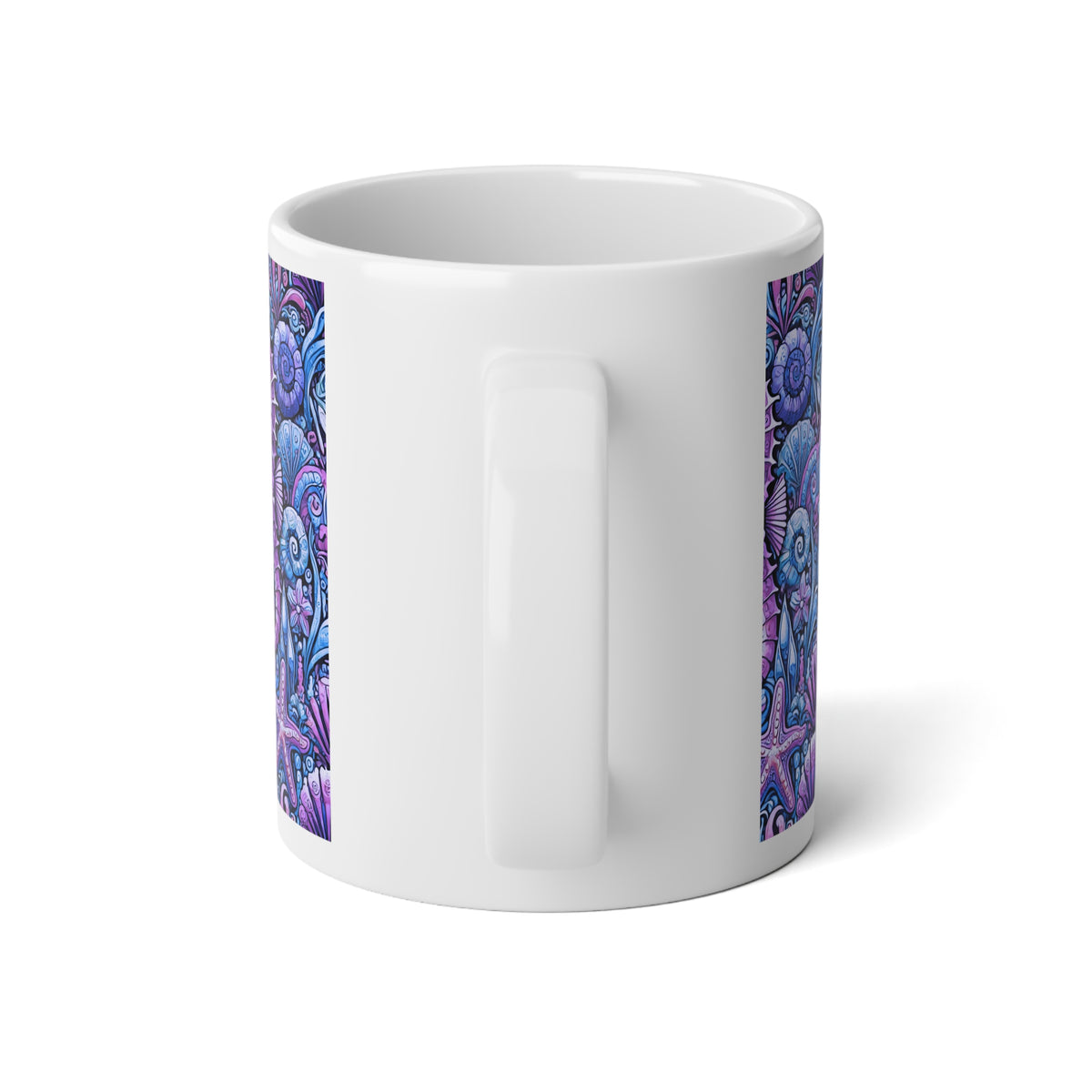 Jumbo Mug, 20oz, Blue Seahorses | Tropical Coffee Cup