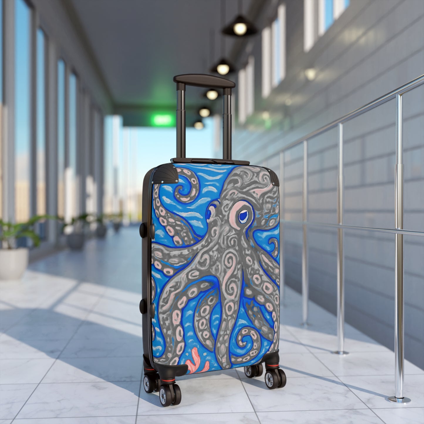 Tropical Suitcase - Stylish Travel Luggage for Adventurers / Kraken Joe, Slate