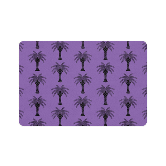 Pet Food Mat (12x18), Art Deco Palm, light purple