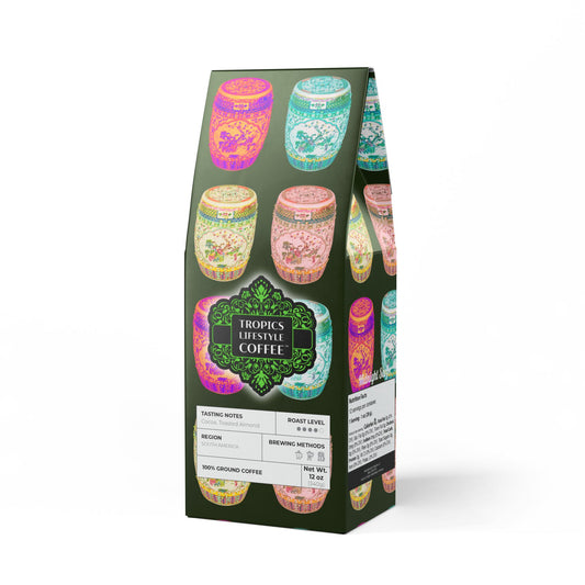 Midnight Surf Blend™ (Medium-Dark Roast) Specialty Grade Craft Coffee / Tropical Garden Stools