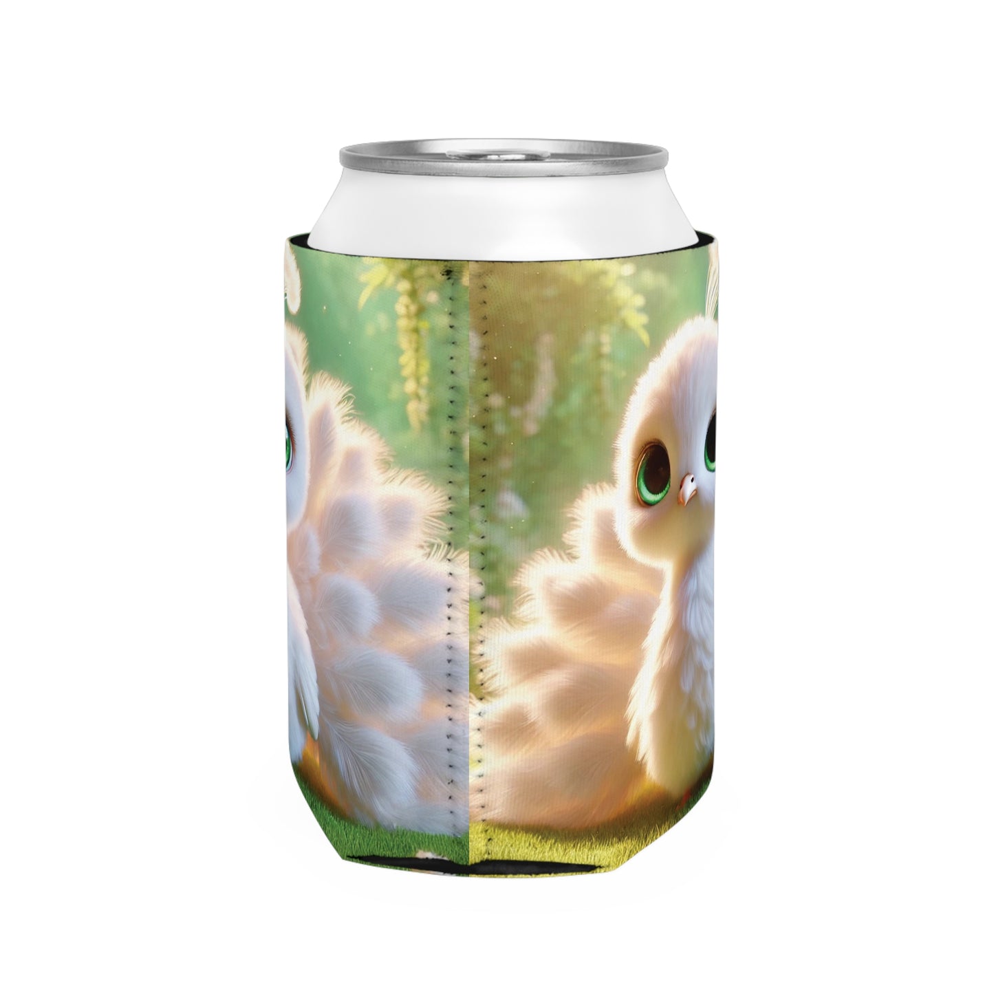 Baby White Peacock Cooler Sleeve - Perfect for Outdoor Picnics
