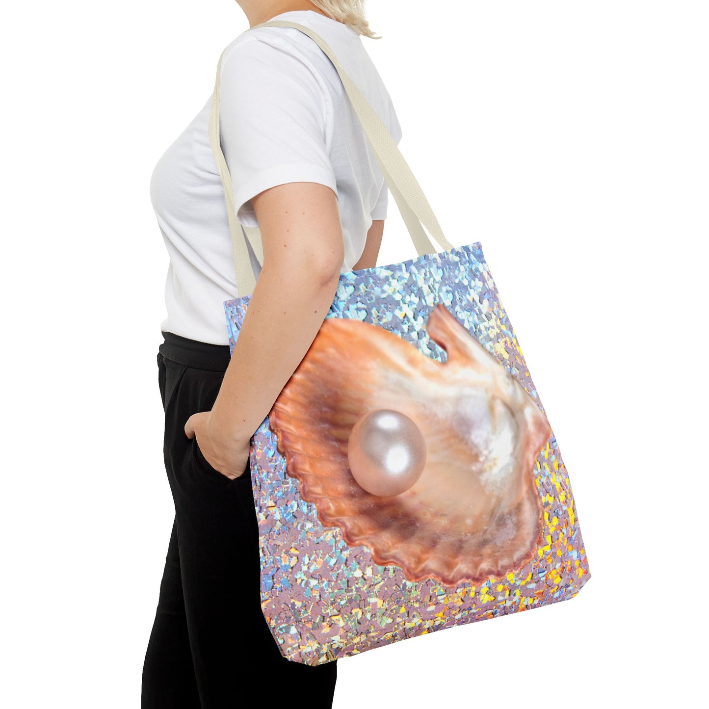 Disco Peach Pearl & Shell Tote Bag - 3 Sizes