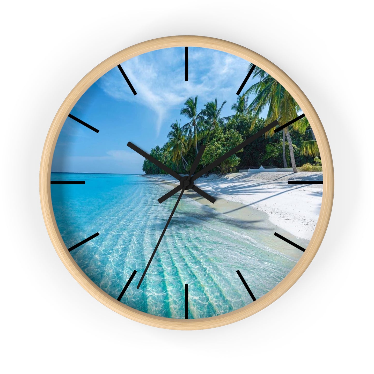 Wall Clock, Calming Private Beach, Hands/Base Variants