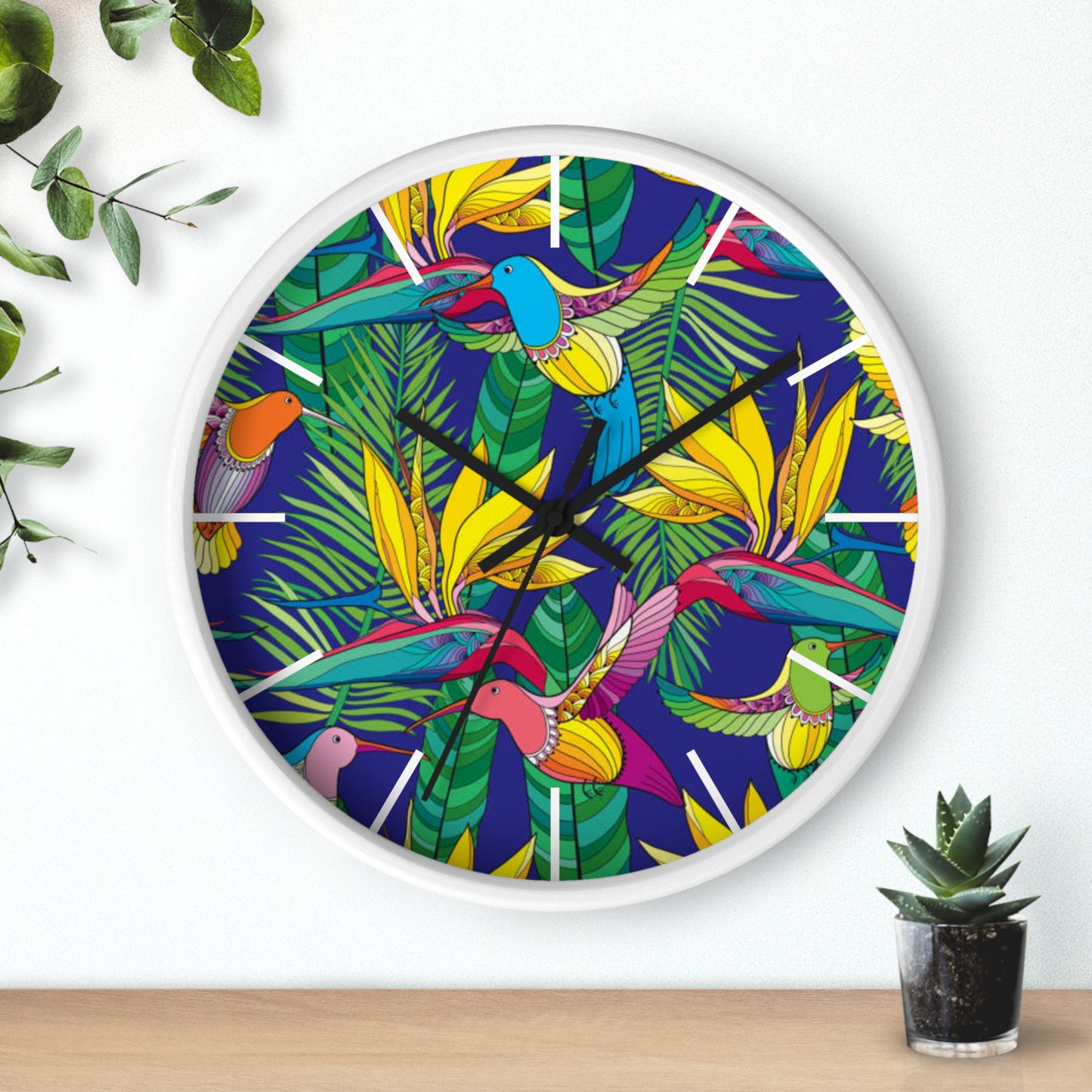 Wall Clock, Bird of Paradise Toile