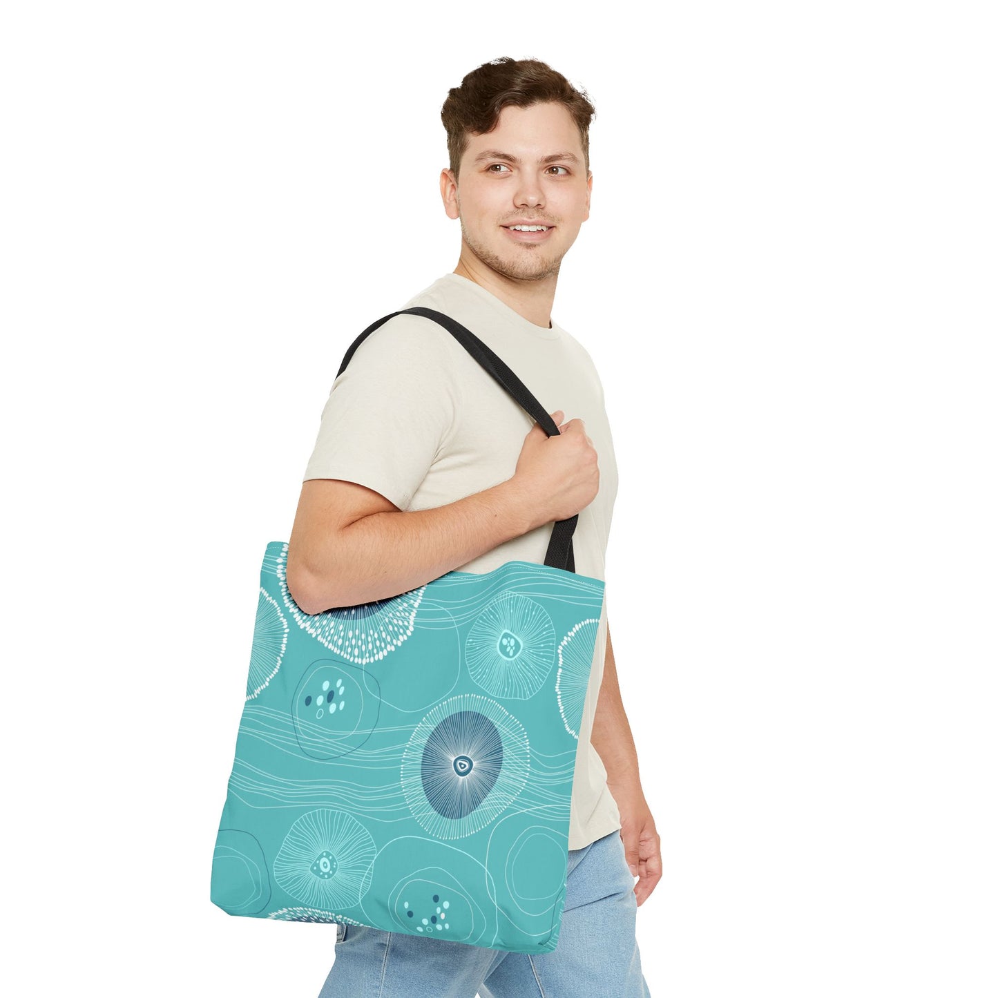 Plankton Drift Teal Tote Bag - 3 Sizes