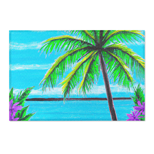 Tropical Paradise Area Rug, 3 Sizes - Vibrant Design / Calm Beach