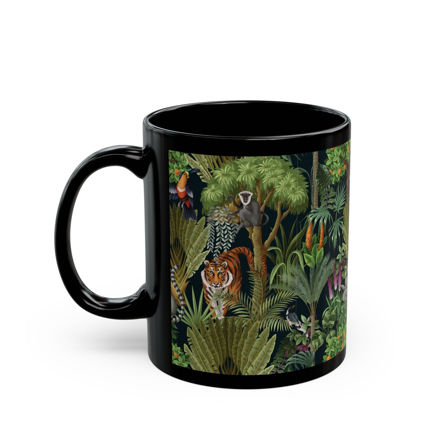 Black Mug (11oz, 15oz), Tiger Haven, Midnight