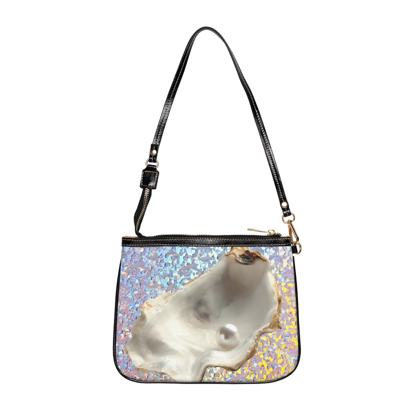 Tropical Beach Small Shoulder Bag | Stylish Crossbody Purse / Disco Peary Oyster White