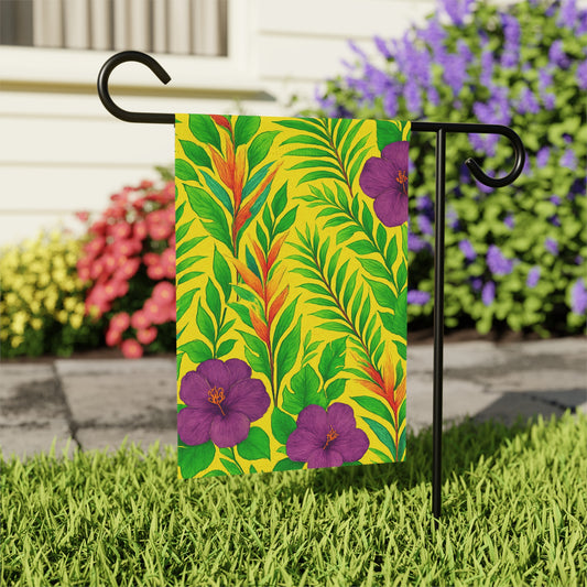 Tropical Garden Flag - Perfect for Outdoor Decor / Midnight Flower, Yellow