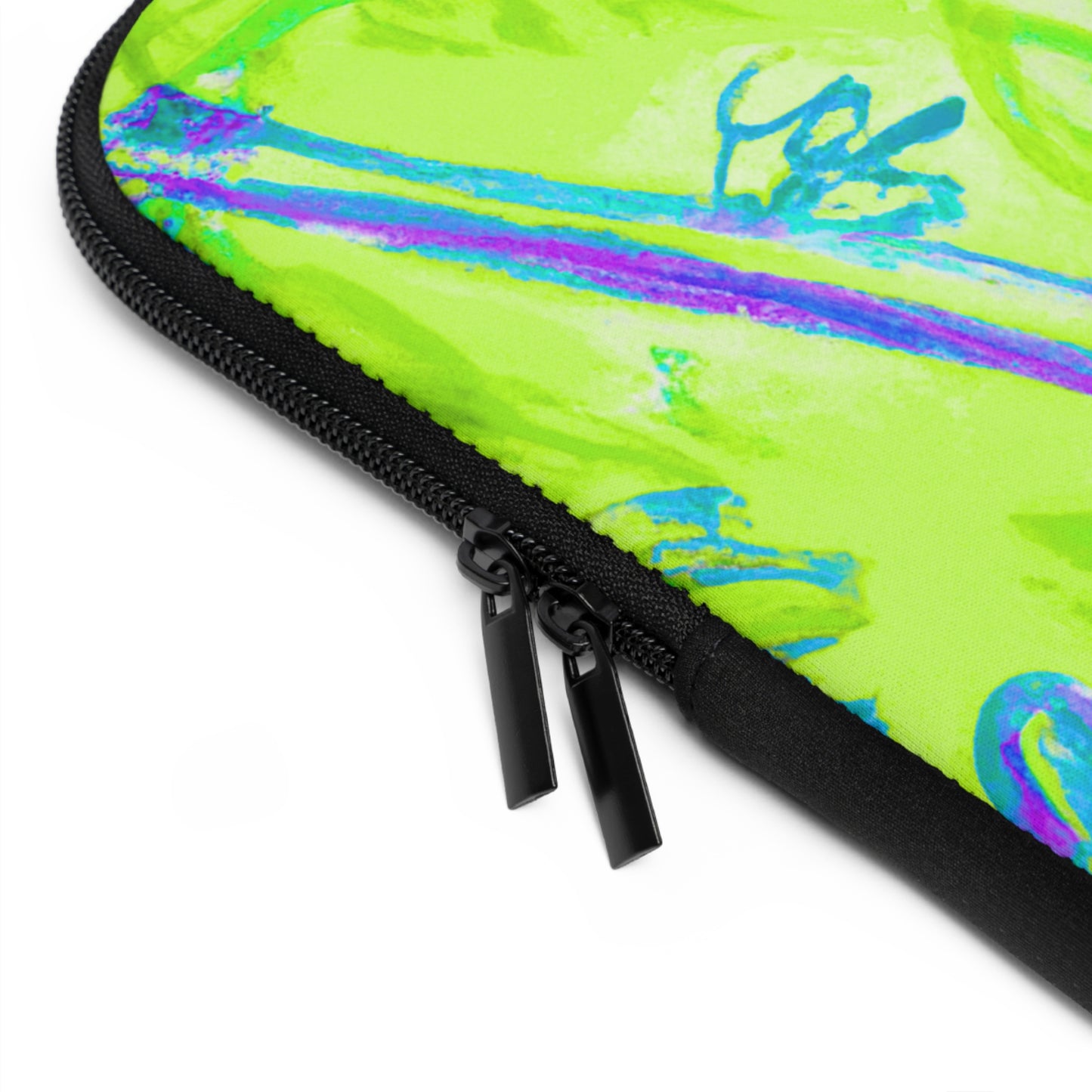 Tropical Laptop Sleeve, 5 Sizes - Perfect for Beach Lovers & Students / Tropical Doodles, Lime