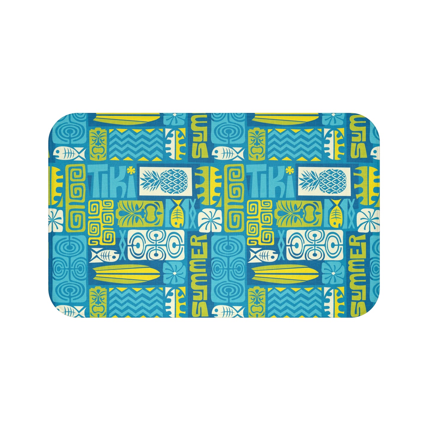 Bath Mat - Tiki Poster Blue