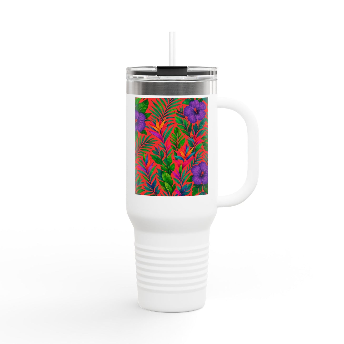 Midnight Flower Coral Insulated Travel Mug - 40oz - Perfect for Outdoor Adventures