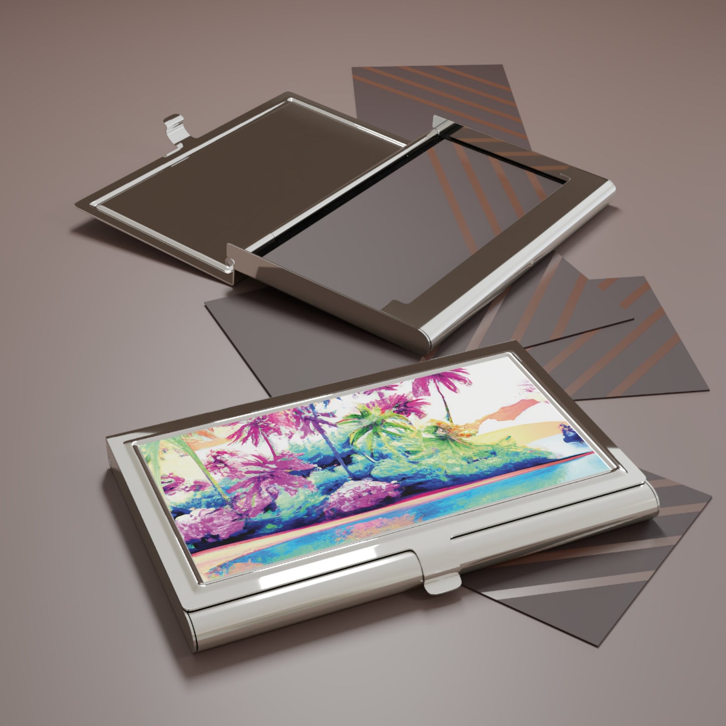 Business Card Holder/Case - Watercolor Beach