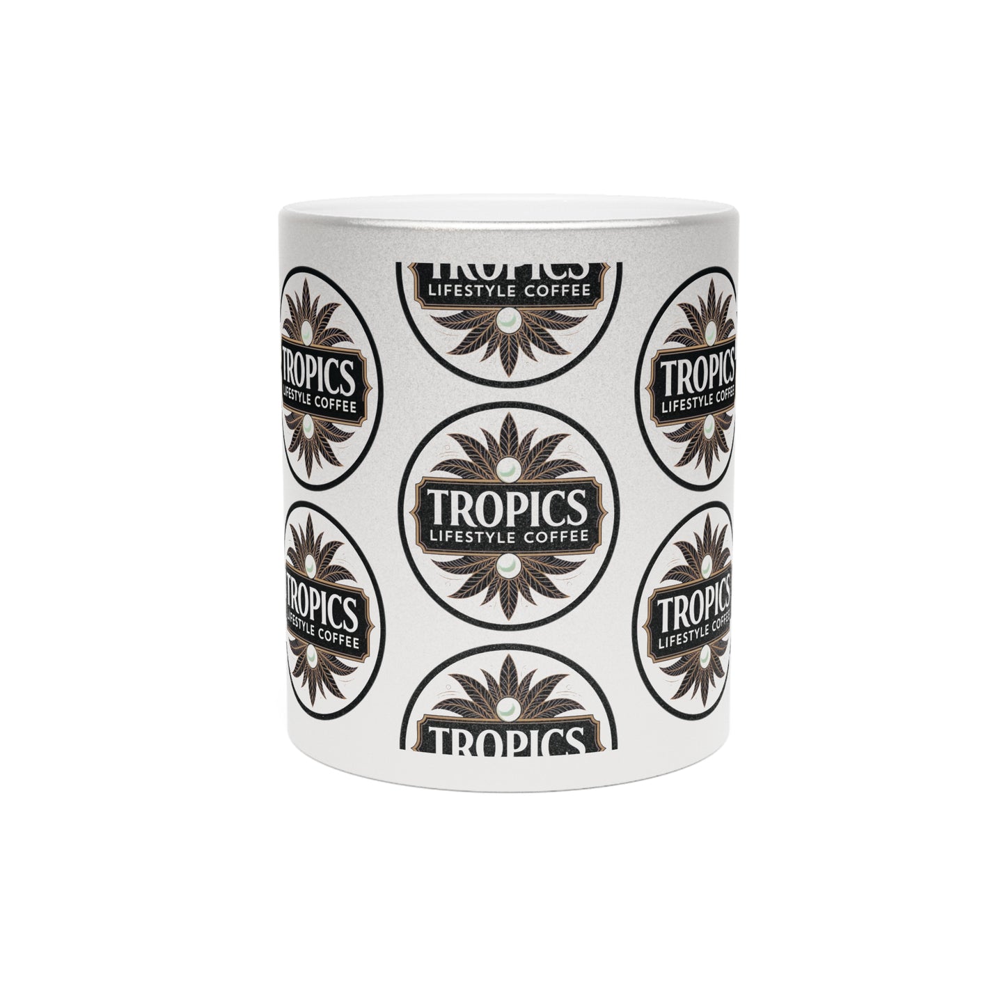 Tropical Metallic Mug, Gold or Silver - Tropics Lifestyle Coffee Logo