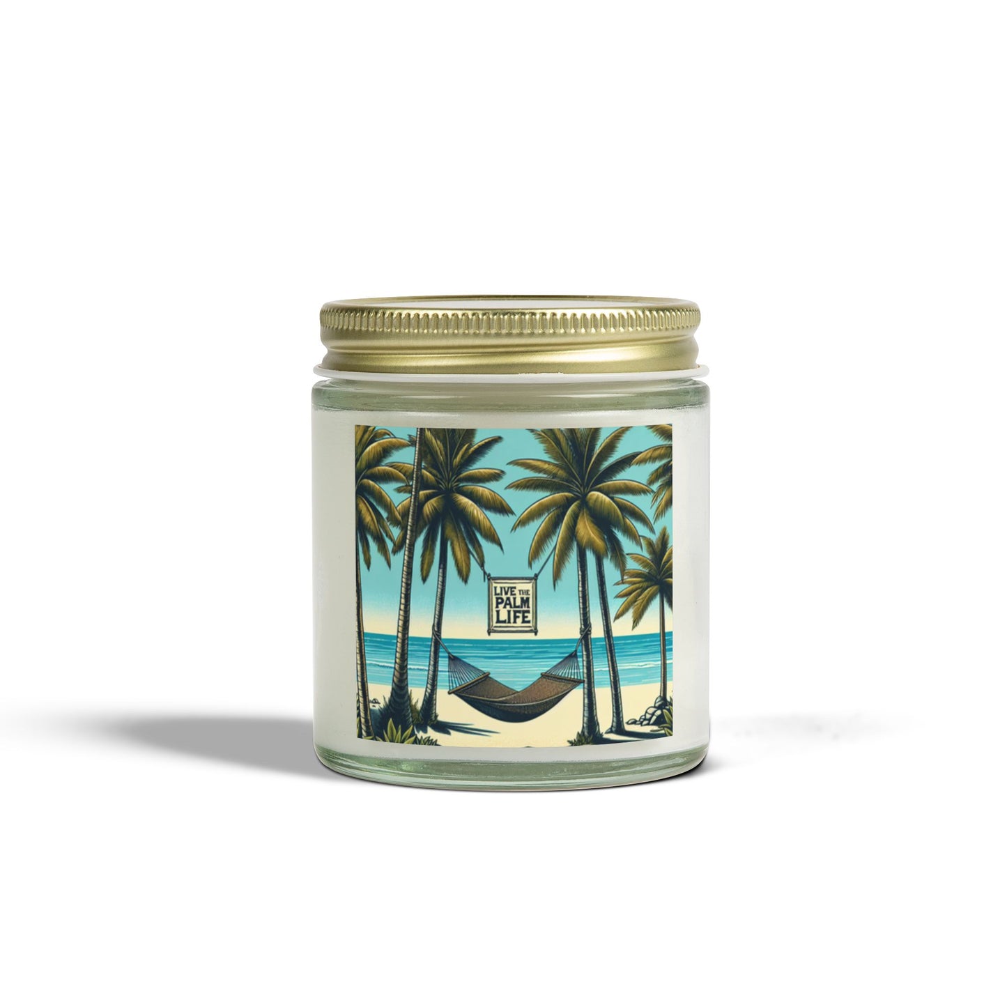 Scented Candles, Coconut Apricot Wax (4oz, 9oz) - Hammock on the Beach