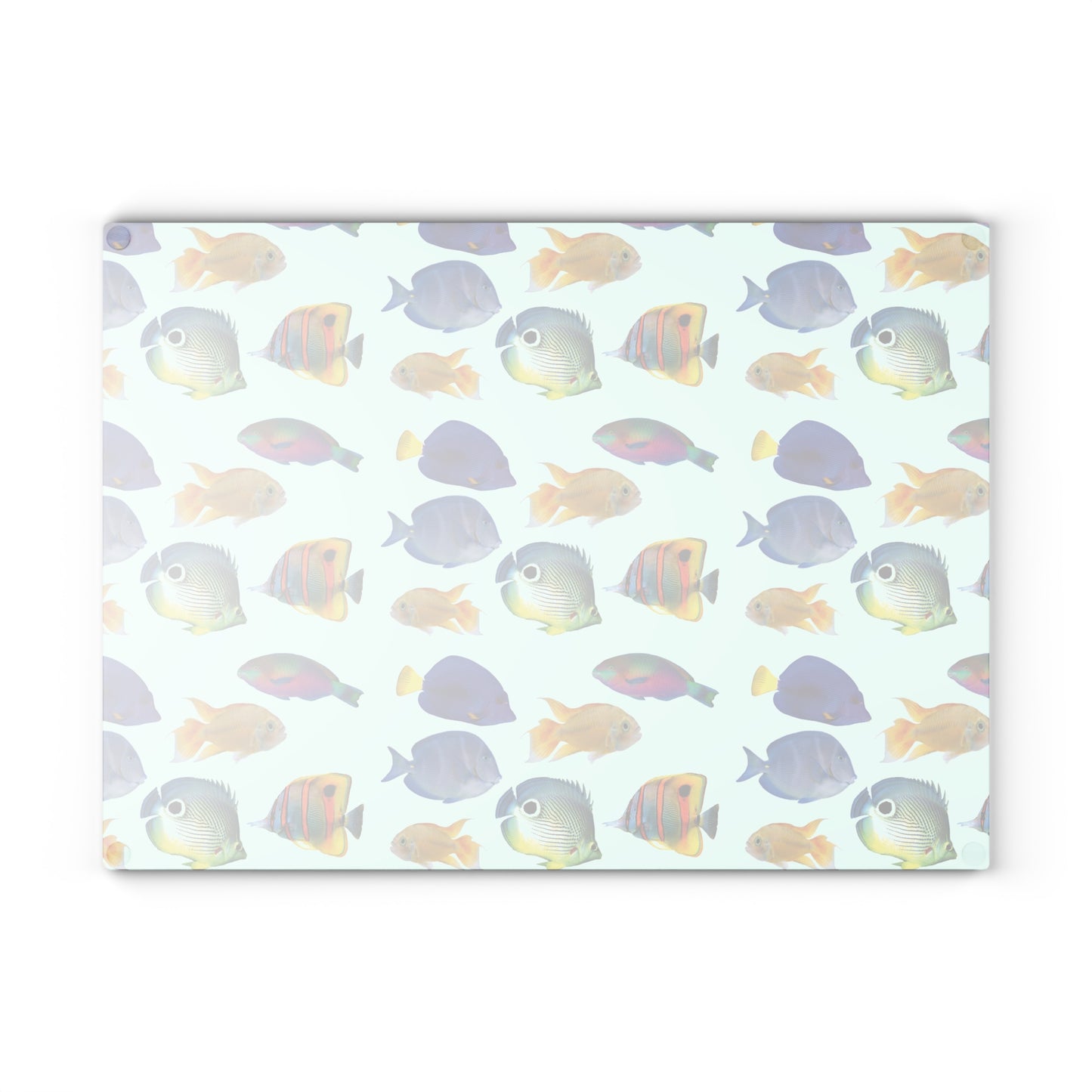 Glass Cutting Board, 2 sizes - School of Fish