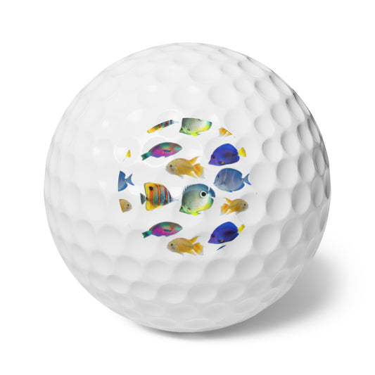 Coastal-Themed Golf Balls, 6pcs - Perfect Gift for Golf Enthusiasts / School of Fish