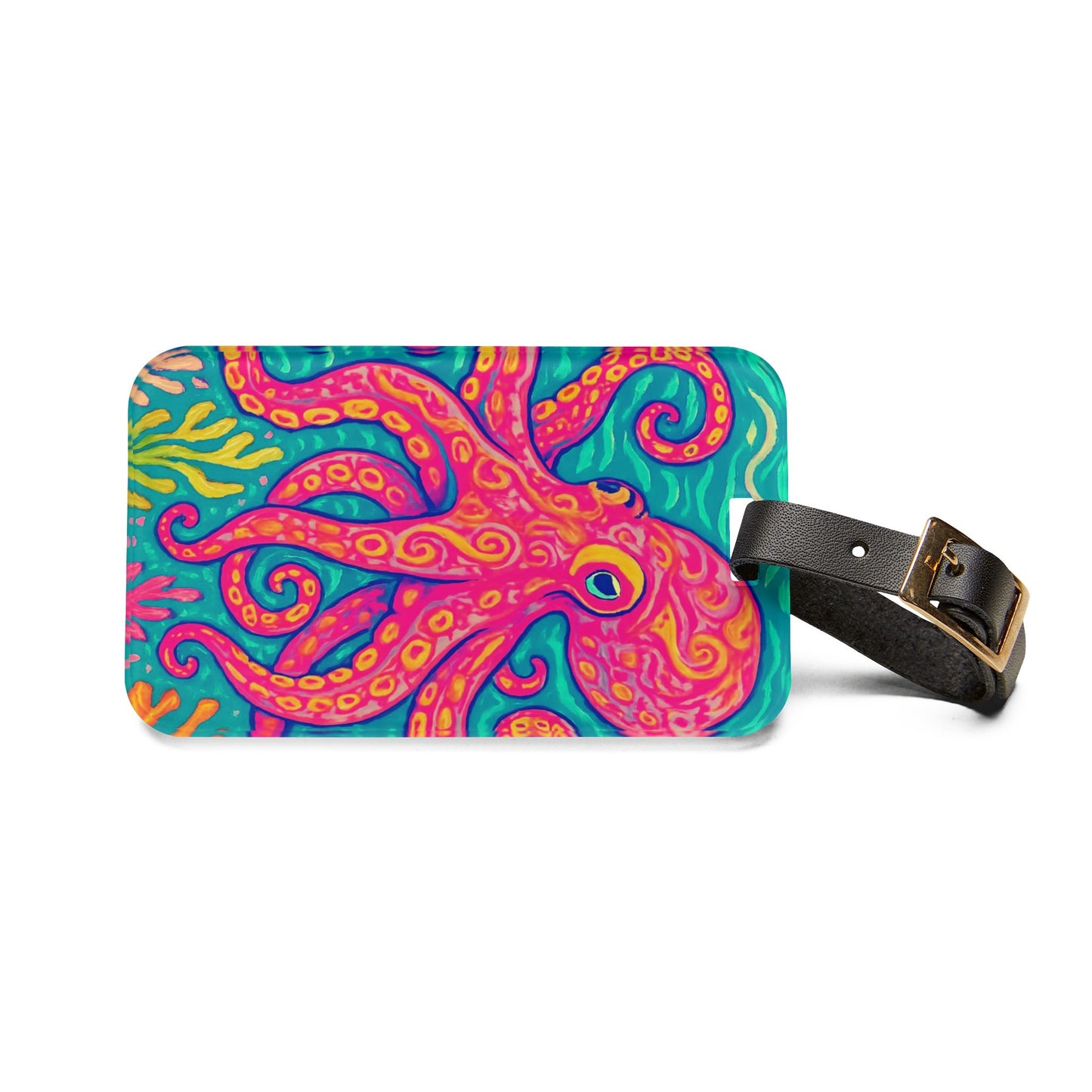 Luggage Tag - Octopus Kraken Joe, Red