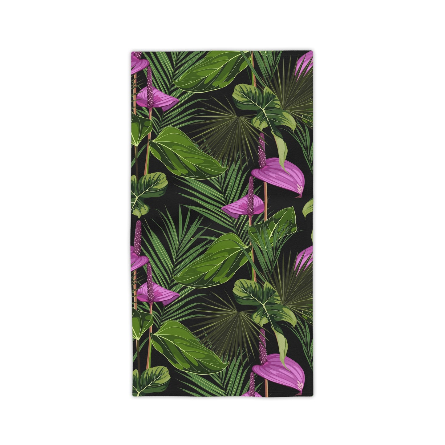 Vibrant Summer Beach Towels, 3 sizes – Tropical Flower Print for Sun Lovers / Anthurium and Palm