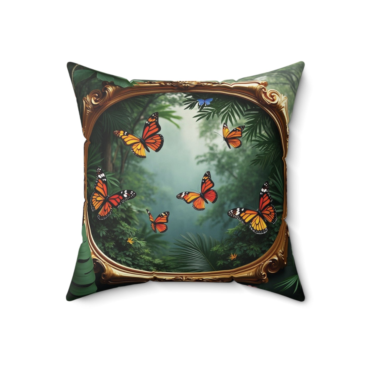 Decorative Pillow - Accent Cushion, 4 Sizes / Framed Monarch Gathering
