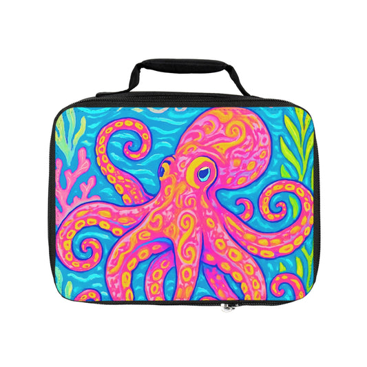 Octopus Kraken Joe Lunch Bag - Eco-Friendly Insulated Tote, Adult and Child Lunchbox / Perfect for Picnics, Beach Outings