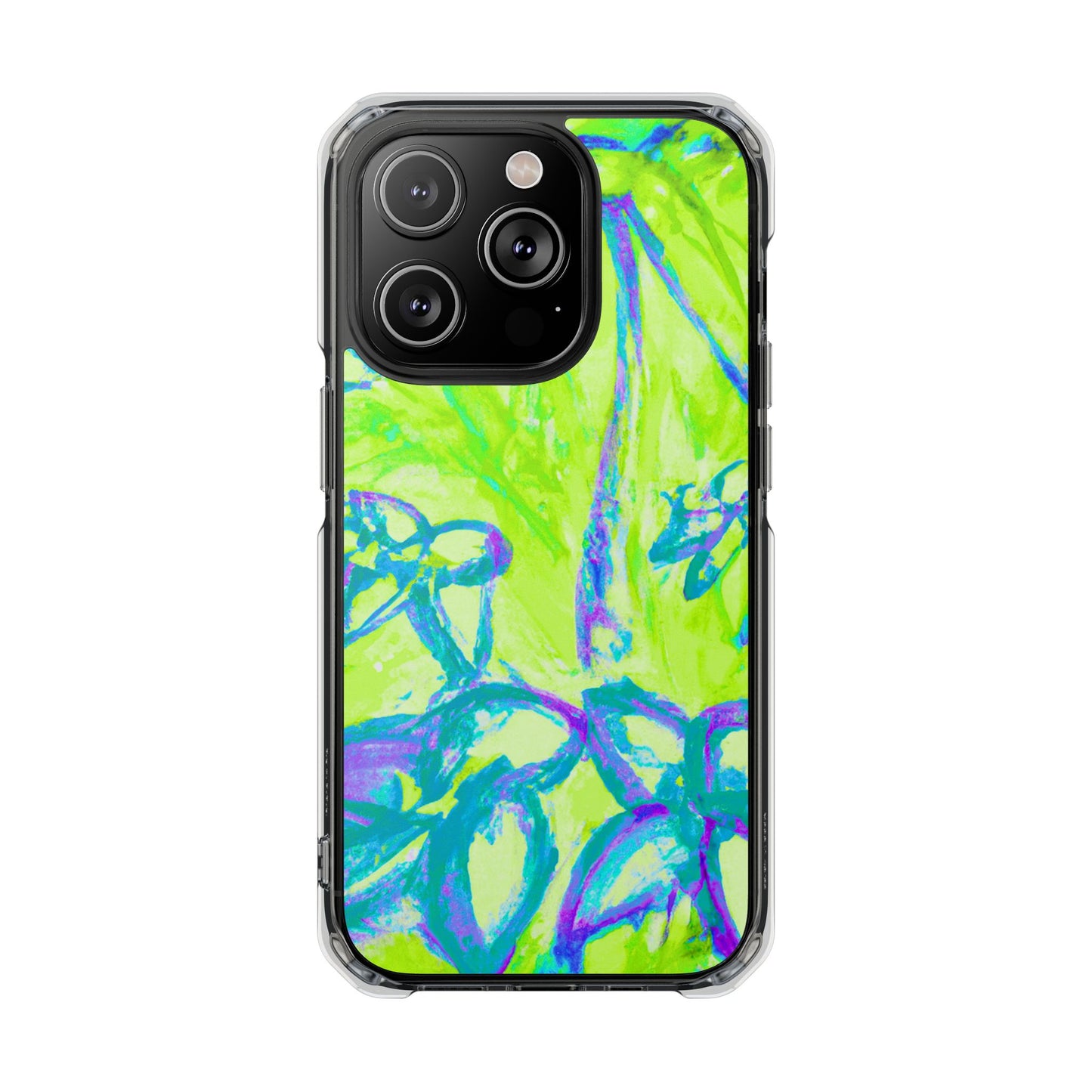 Tropical Doodles/Lime Magnetic Clear Phone Case, Many Models
