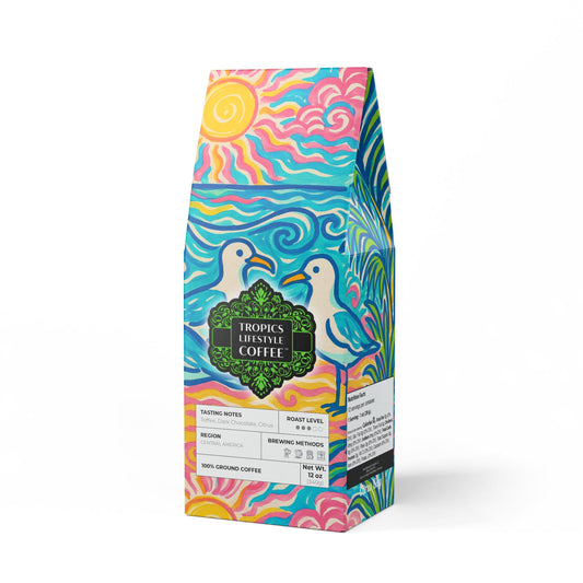 Citrus Bay Blend™ (Medium Roast) Specialty Grade Craft Coffee / Tropical Beach Seagulls