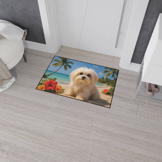 Heavy Duty Floor Mat, 5 Sizes – Tropical Area Rug for Home Décor / Puppy Ariel