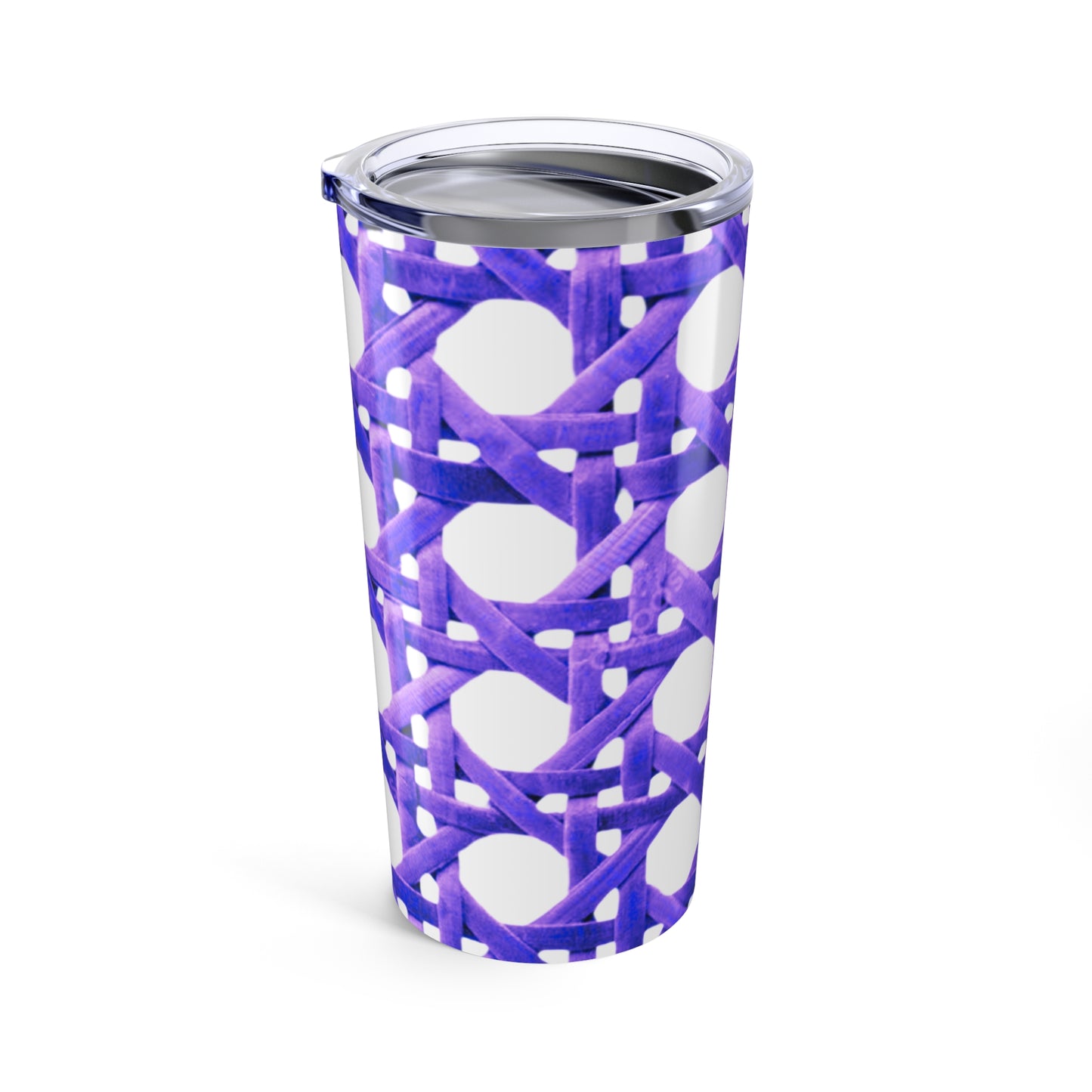 20oz Tropical Glossy Tumbler, Stainless Steel / Purple Wicker