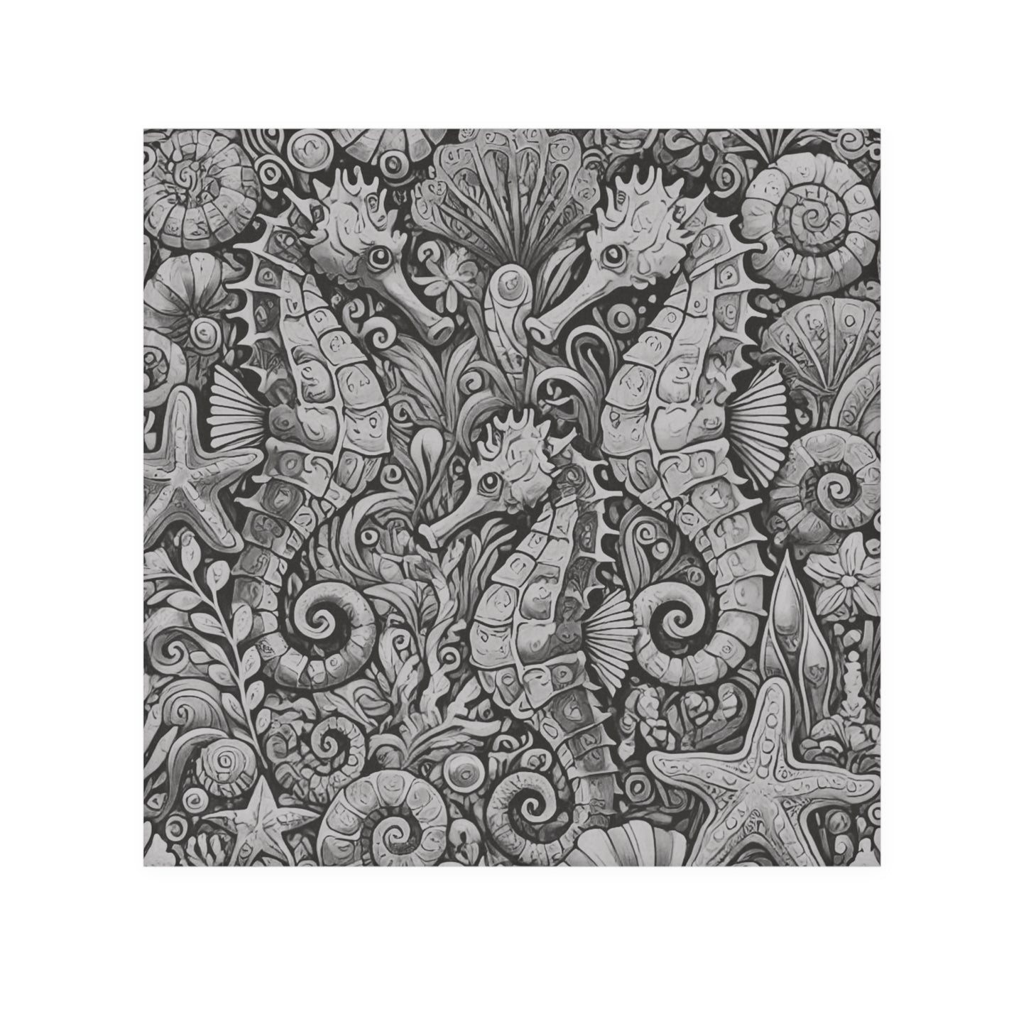 Face Towel - Seahorse Trio/Noir