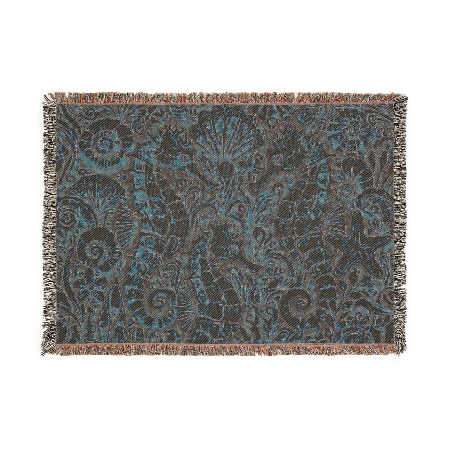 Woven Blanket, 3 Sizes - Tropical Home Decor / Seahorse Trio, Yellow