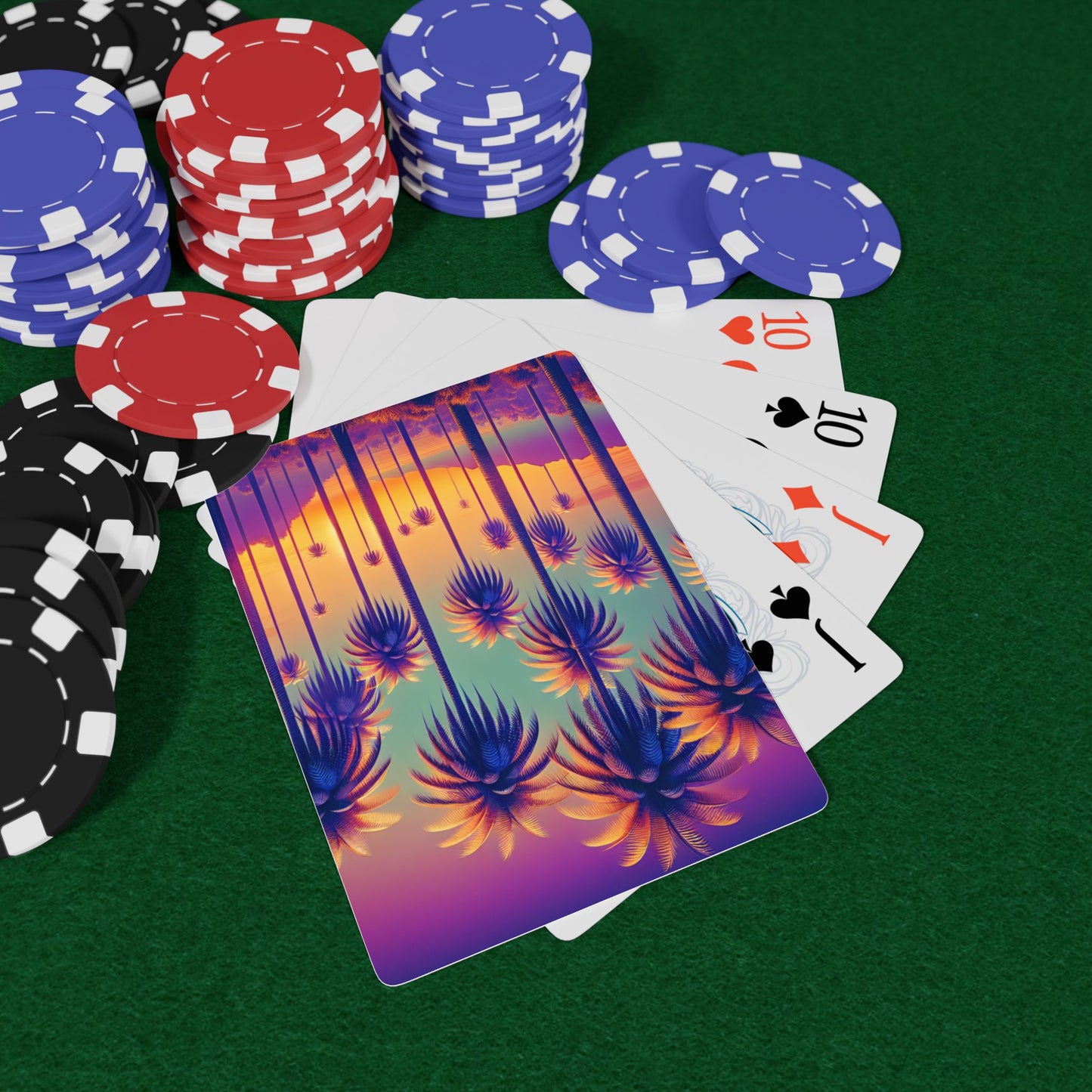 Poker-Sized Playing Cards - Sunset Palms