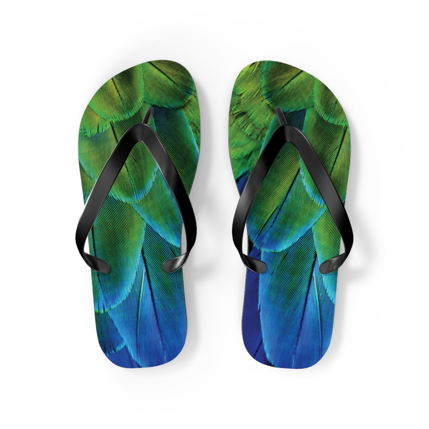 Flip Flops - Shimmering Peacock Plumes