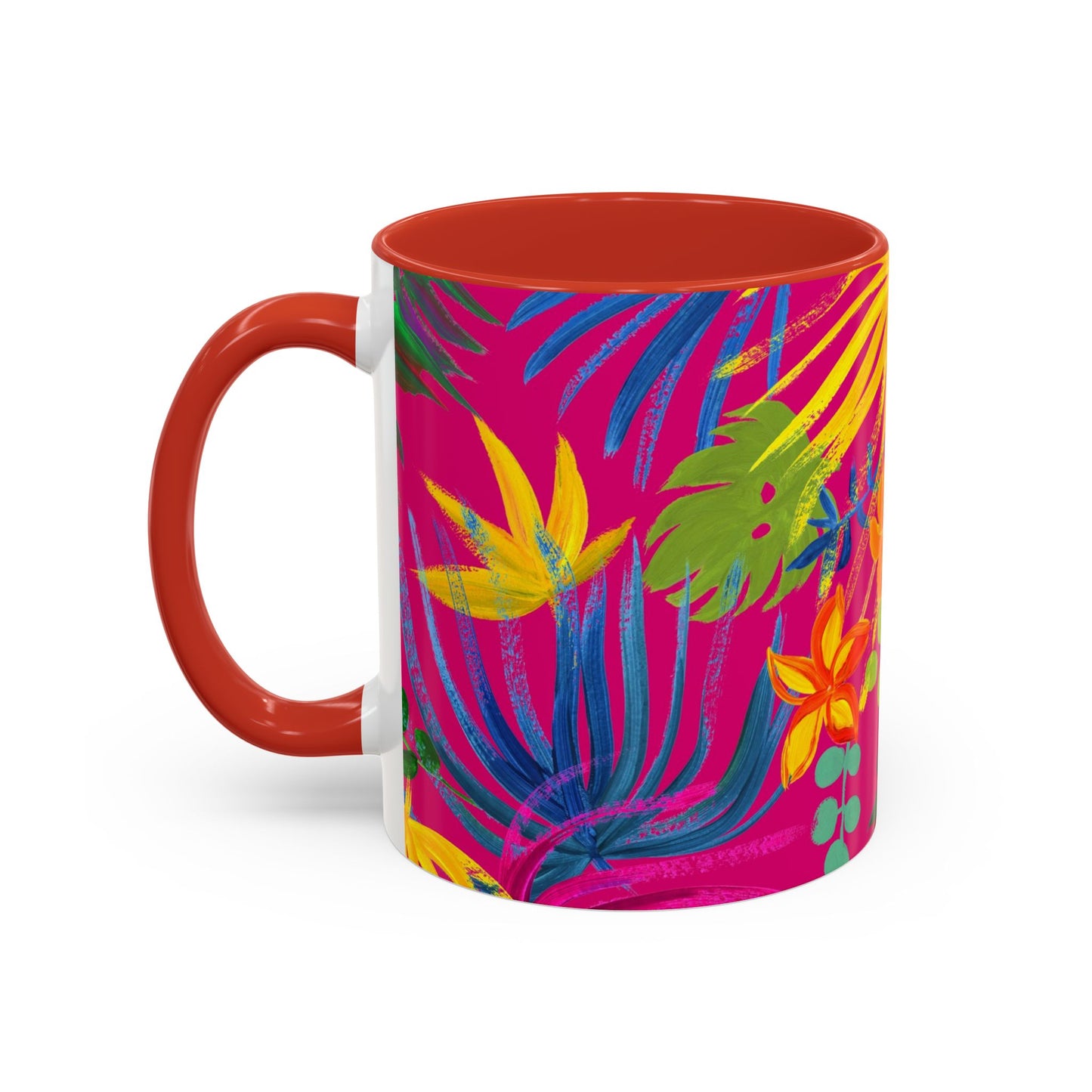 Accent Coffee Mug | Tropical-Inspired Drinkware / Exotic Flora