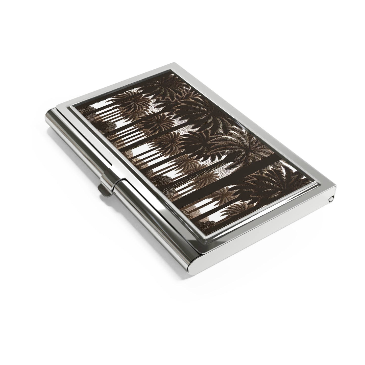 Business Card Holder - Woodcut Palm Grove