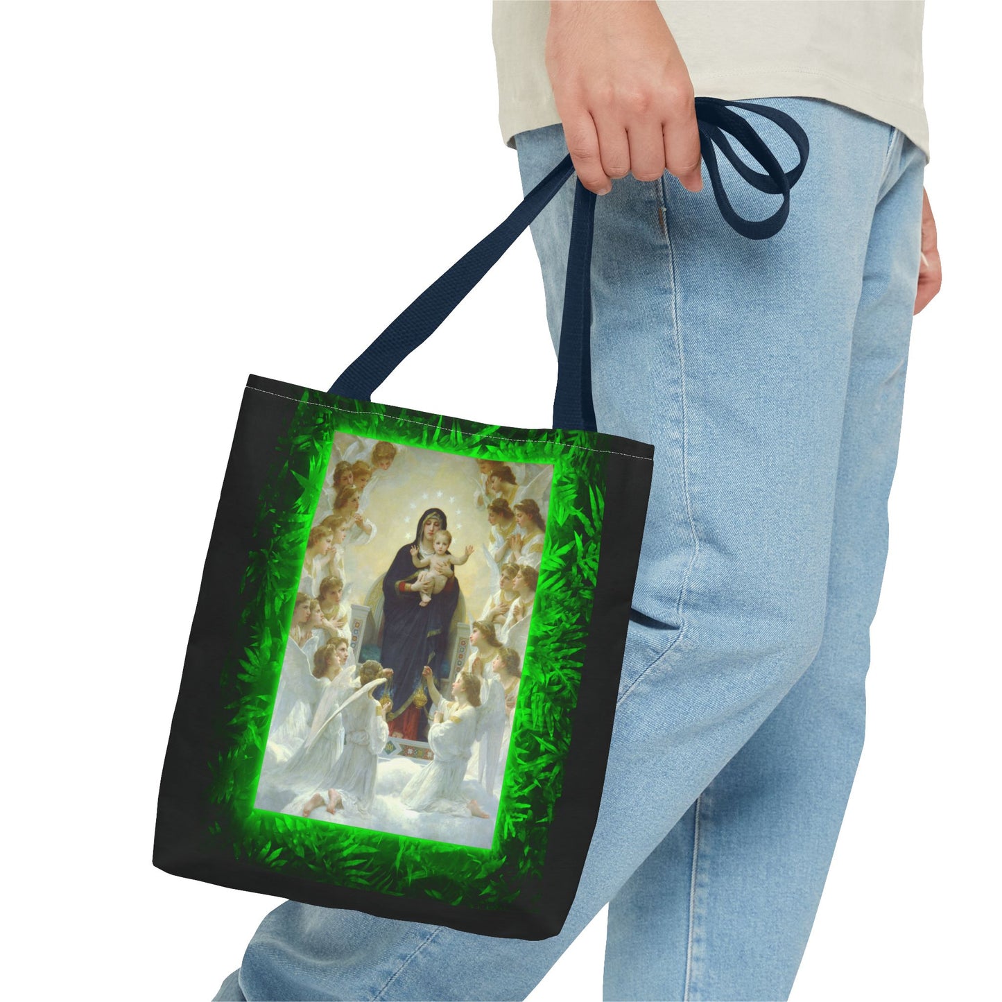 Religious Mary With the Angels Tropical Tote Bag - 3 Sizes