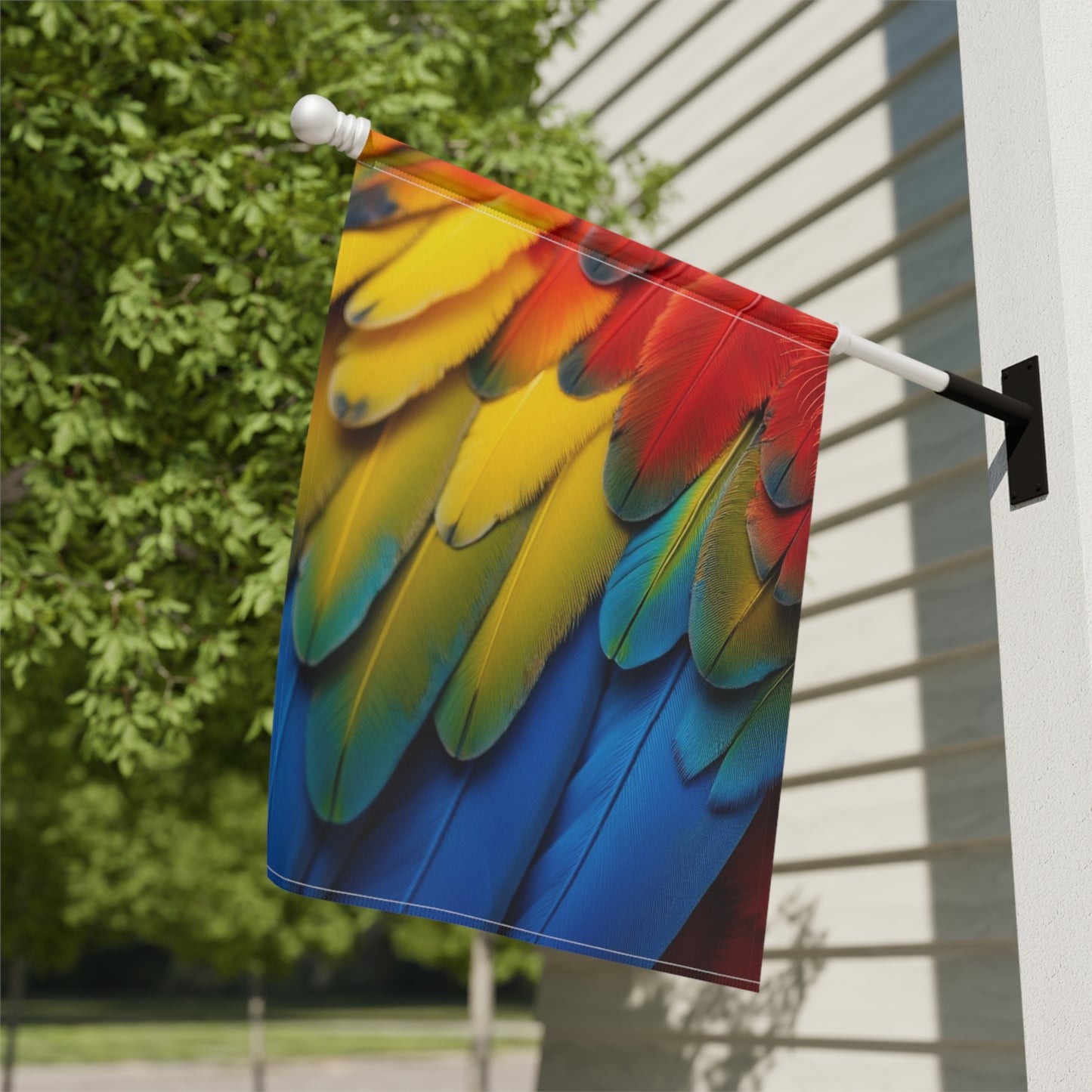 Tropical Garden Flag  - Perfect for Outdoor Decor / Macaw Feathers