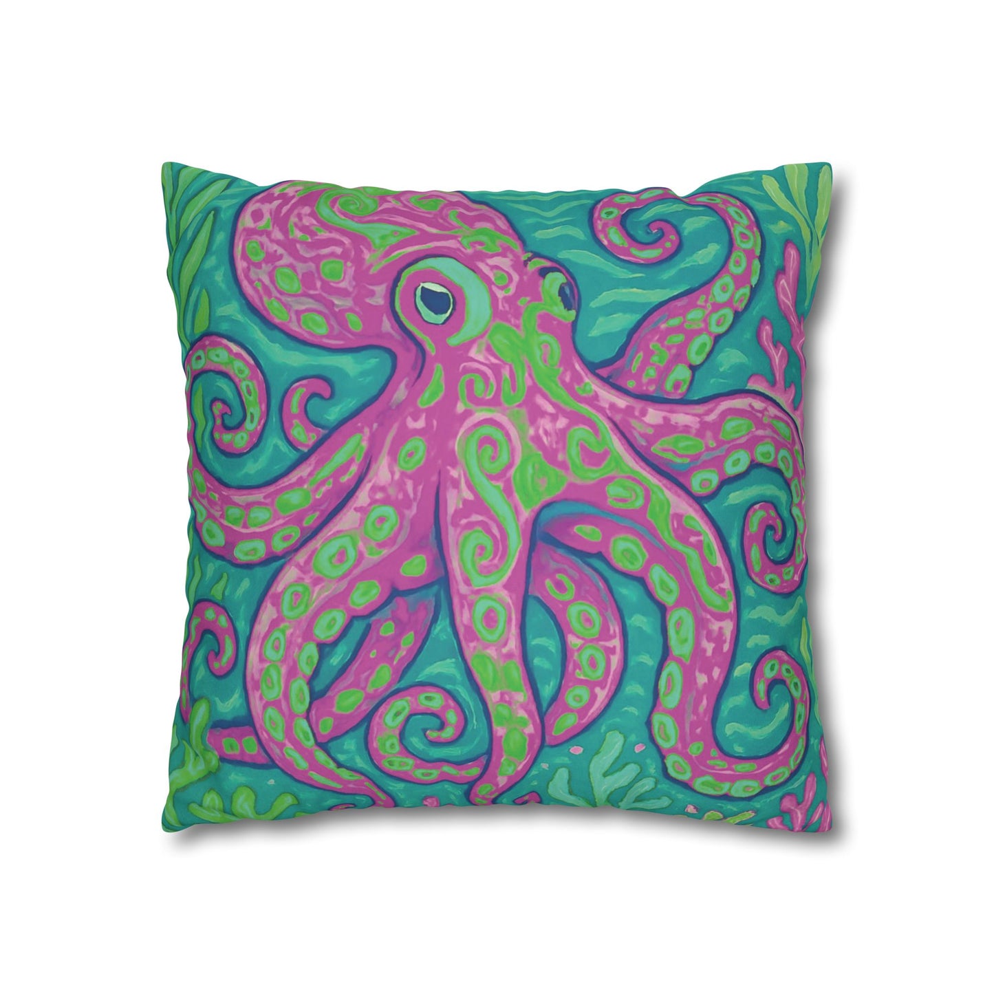 Faux Suede Square Pillowcase - Purple Kraken Joe