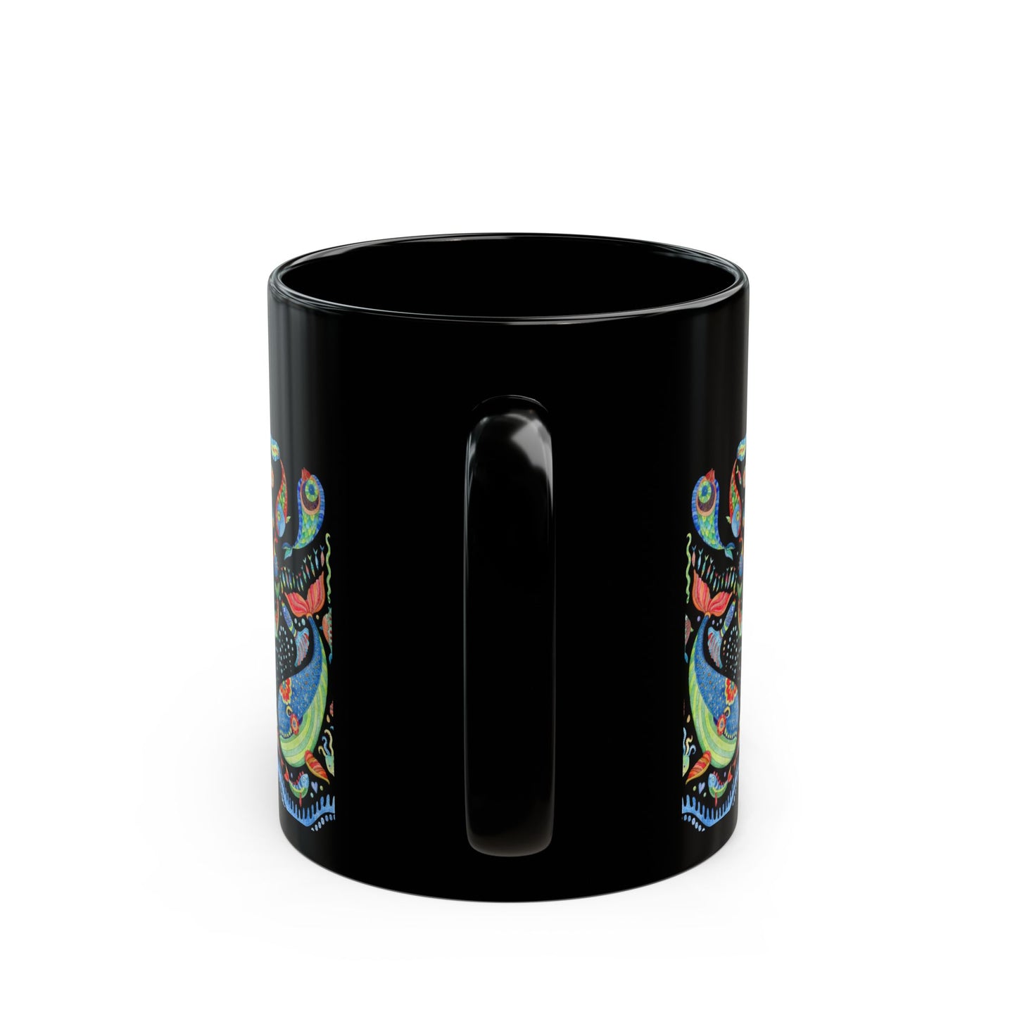 Mermaid Kingdom/Midnight, Black Coffee Mug