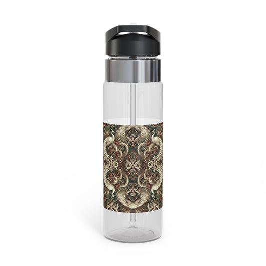 Tropical 20oz Tritan Sport Water Bottle -  Leakproof, Lightweight, BPA-Free / Kaleido White Peacocks