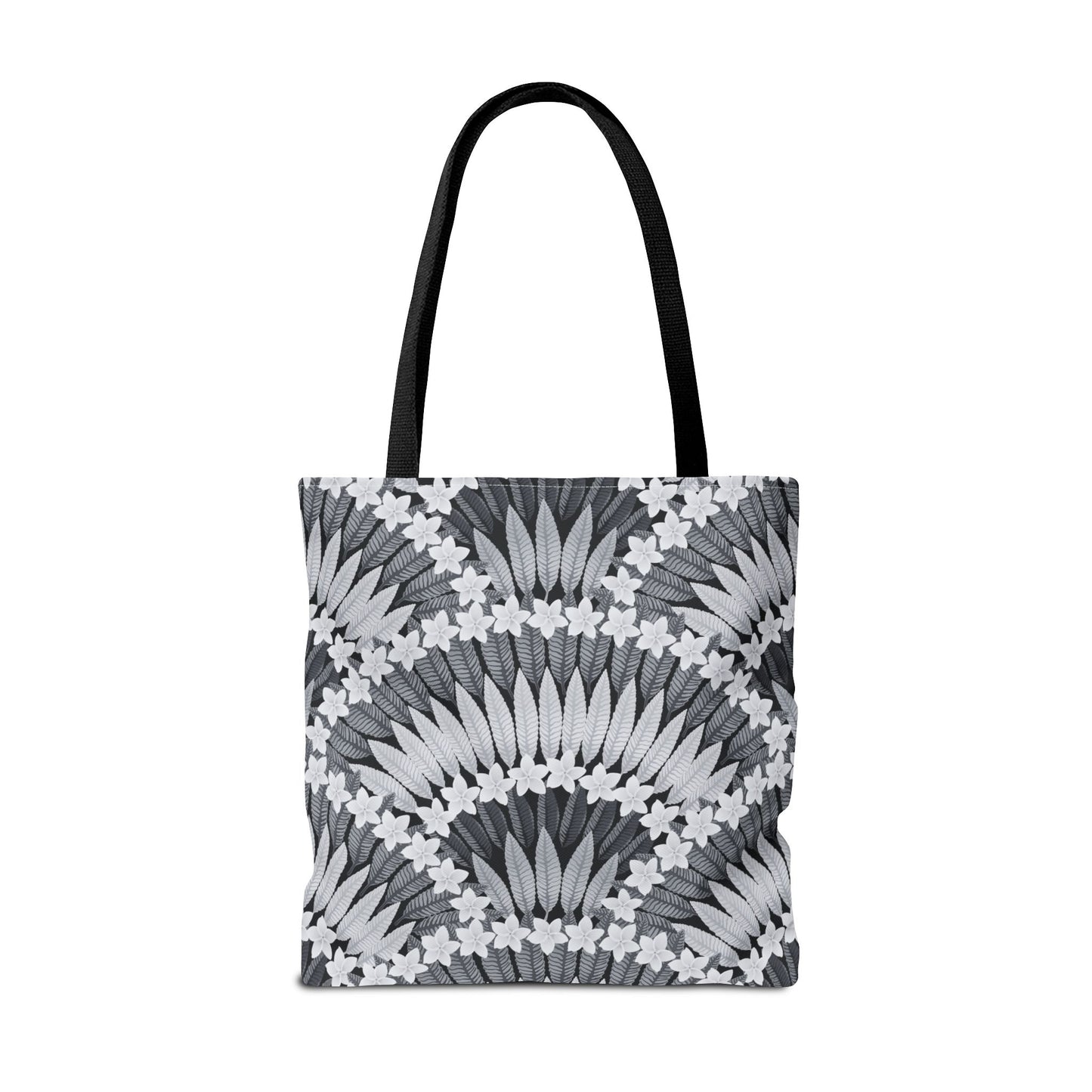 Plumeria and Palms BlackTote Bag - 3 Sizes