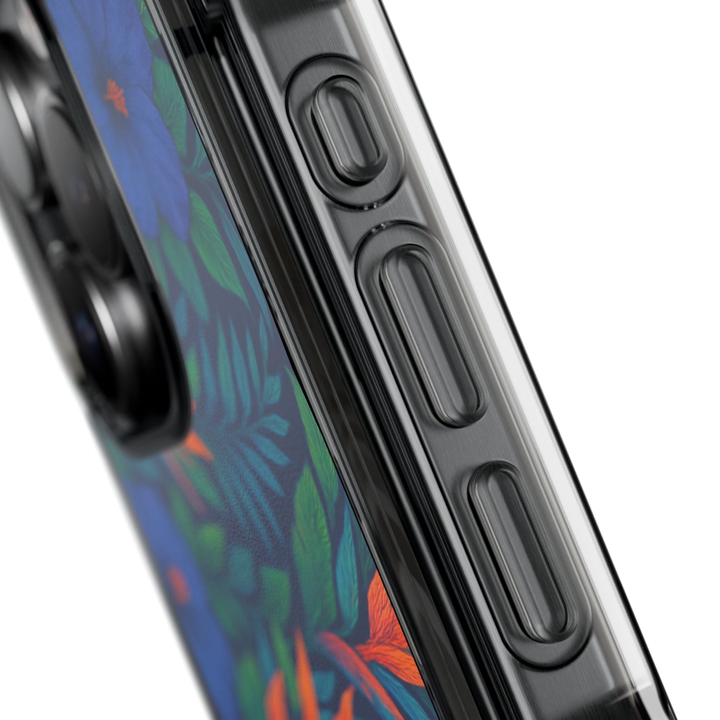 Midnight Flower Navy Magnetic Clear Phone Case, Many Models