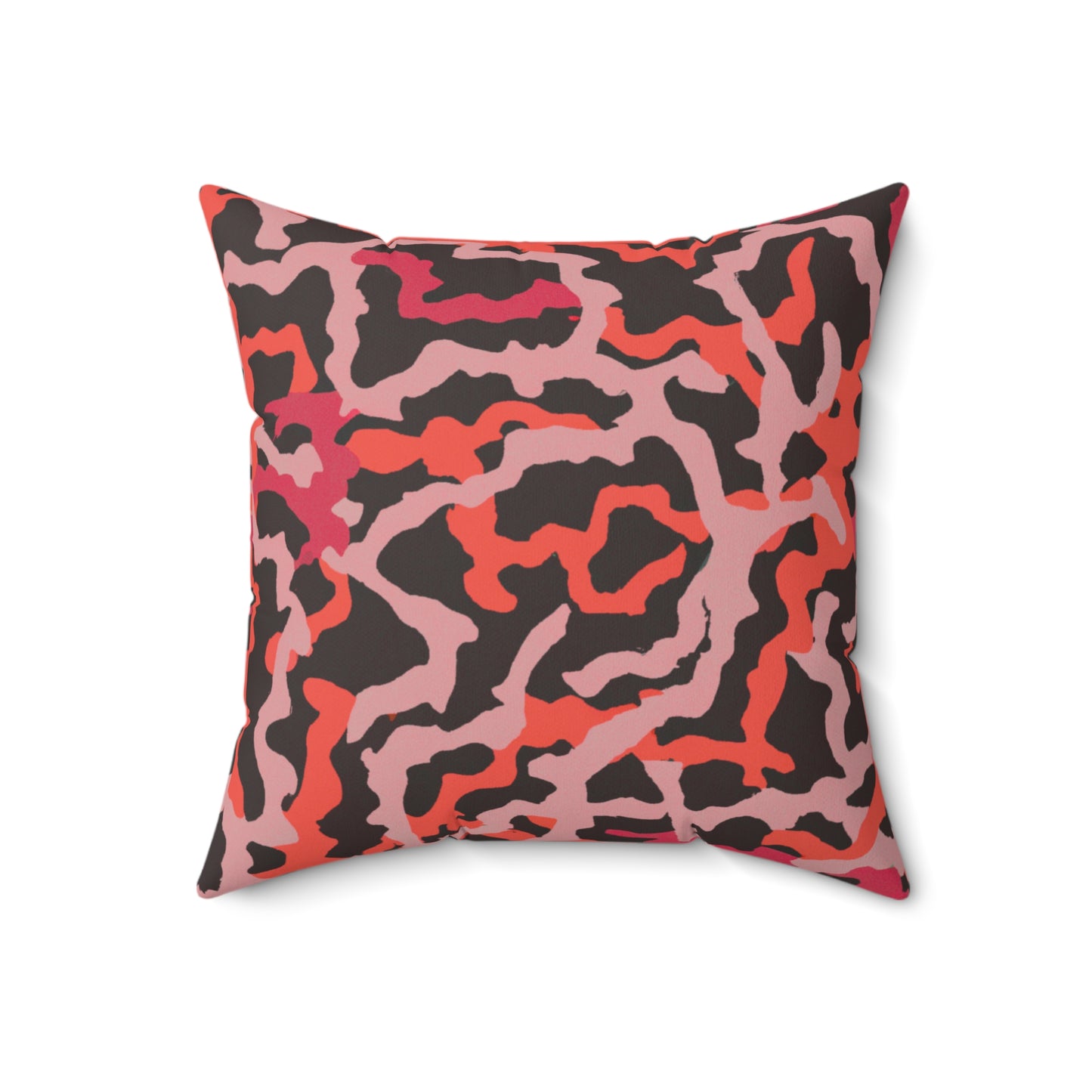Decorative Pillow - Accent Cushion, 4 Sizes / Coral Threads, Red