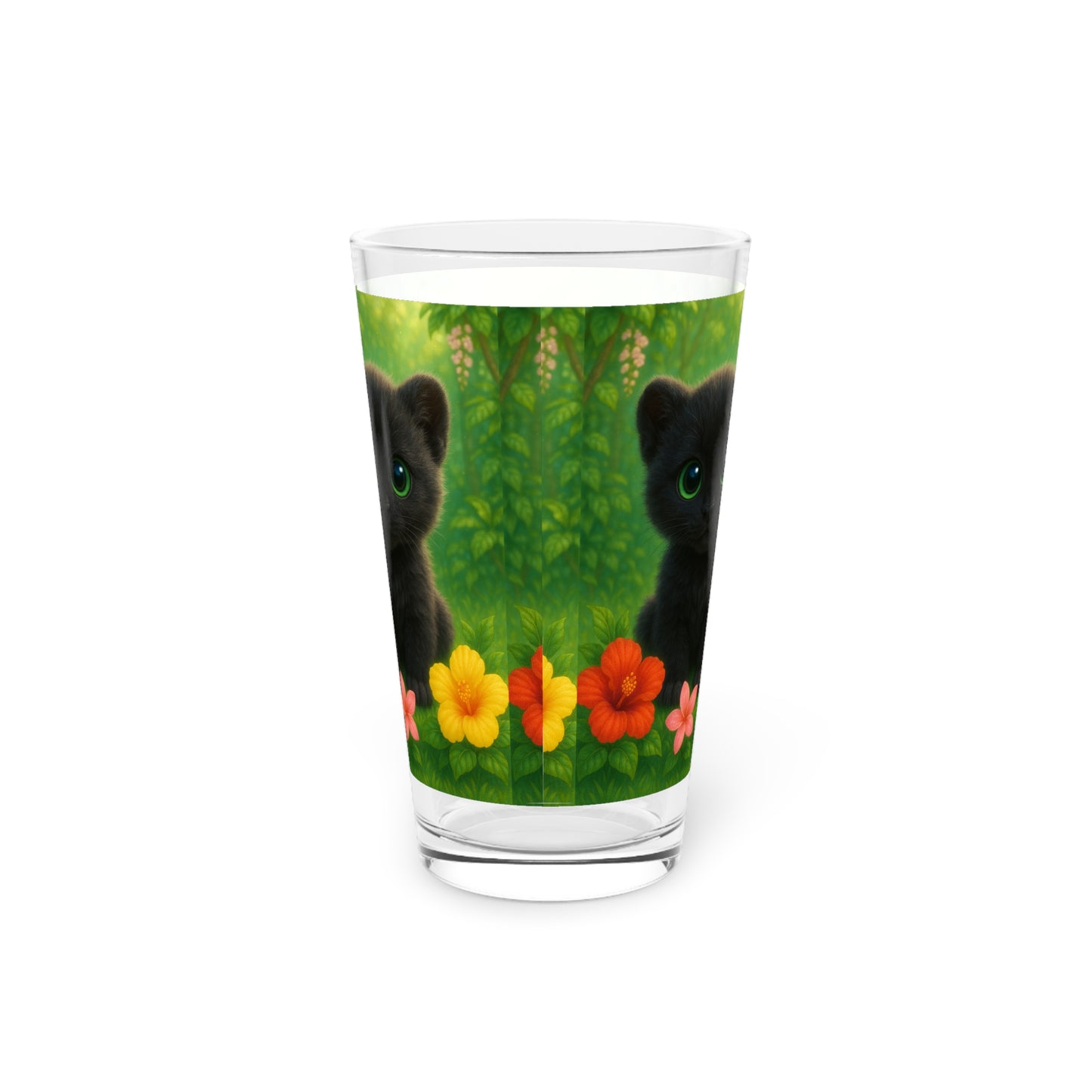 Pint Glass, 16oz, Baby Black Panther