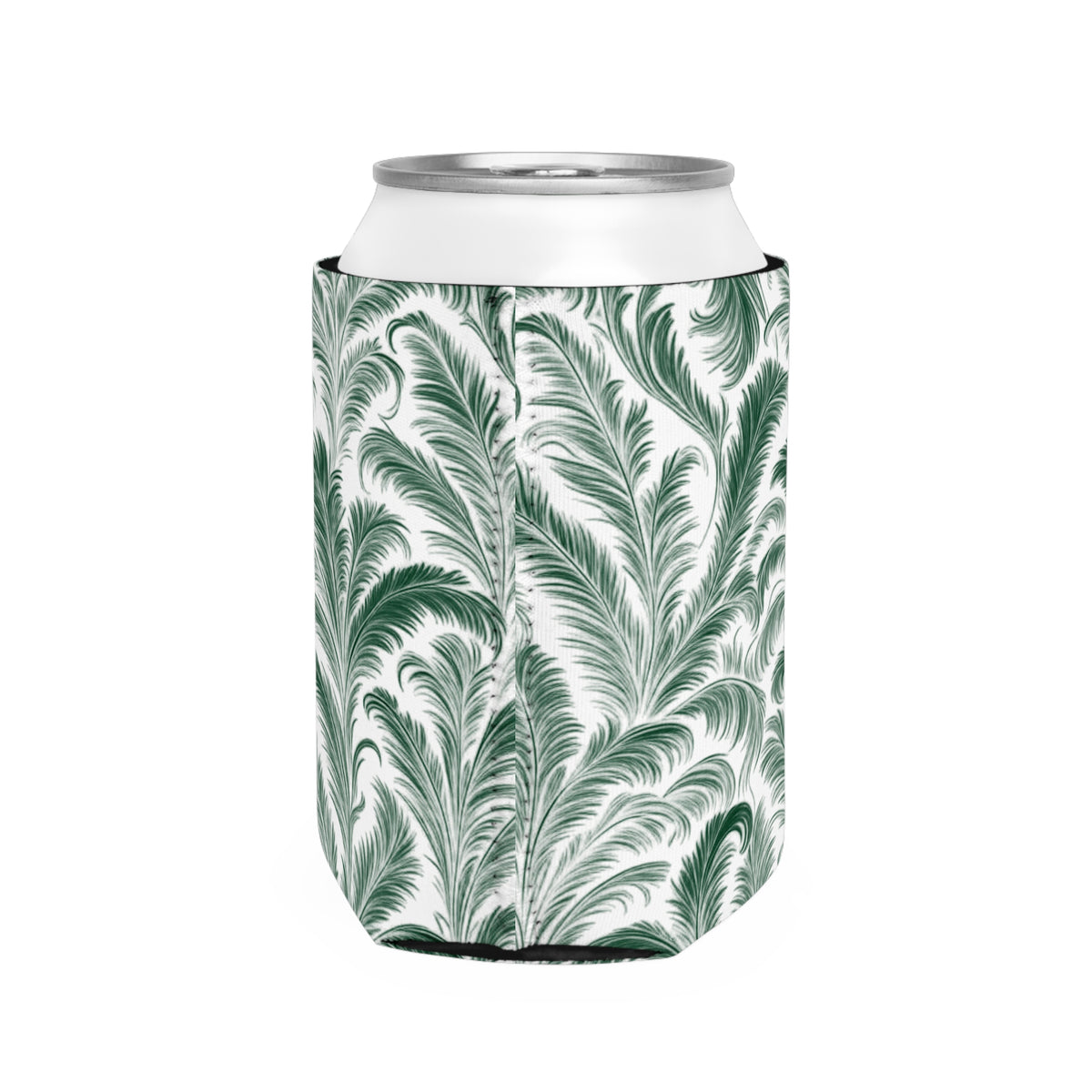 Rocco Greens/White Can Cooler Sleeve - Perfect for Outdoor Picnics