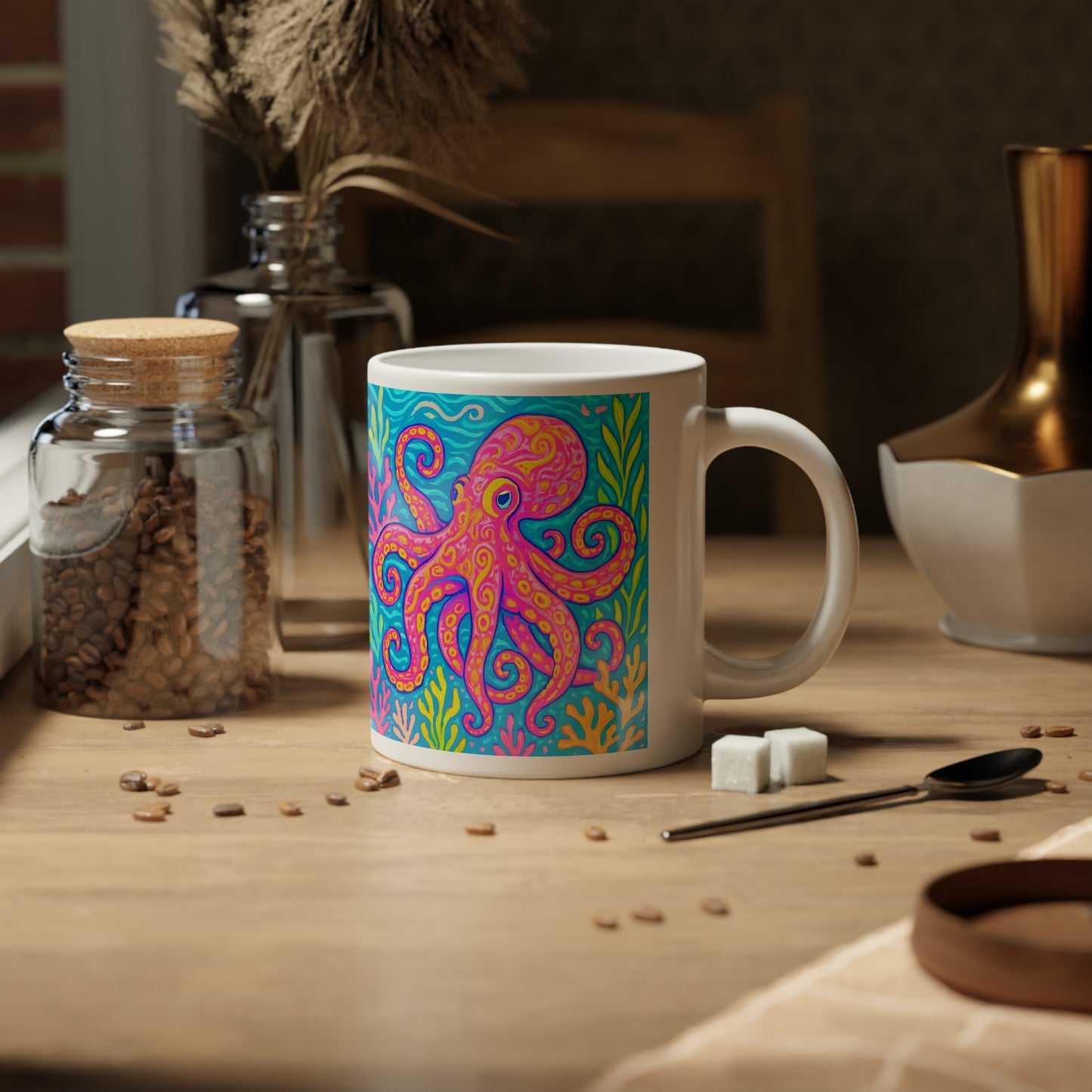 Jumbo Mug, 20oz, Octopus Kraken Joe | Tropical Coffee Cup