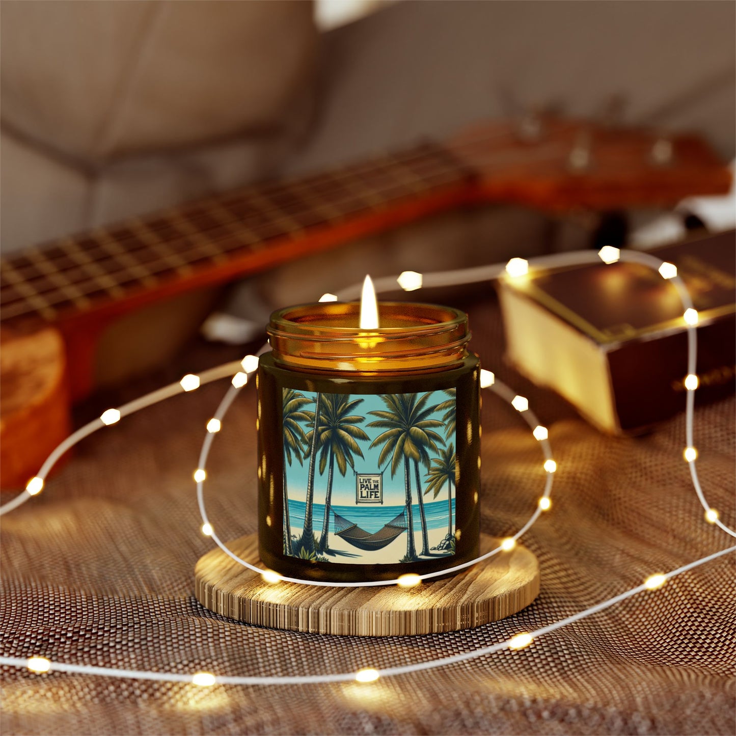 Scented Candles, Coconut Apricot Wax (4oz, 9oz) - Hammock on the Beach