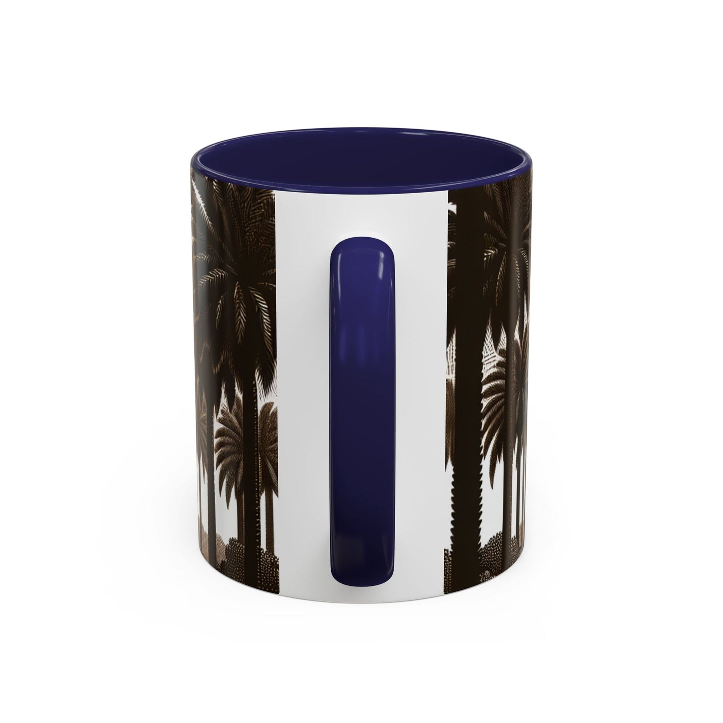 Accent Coffee Mug (11, 15oz) - Woodcut Palm Grove