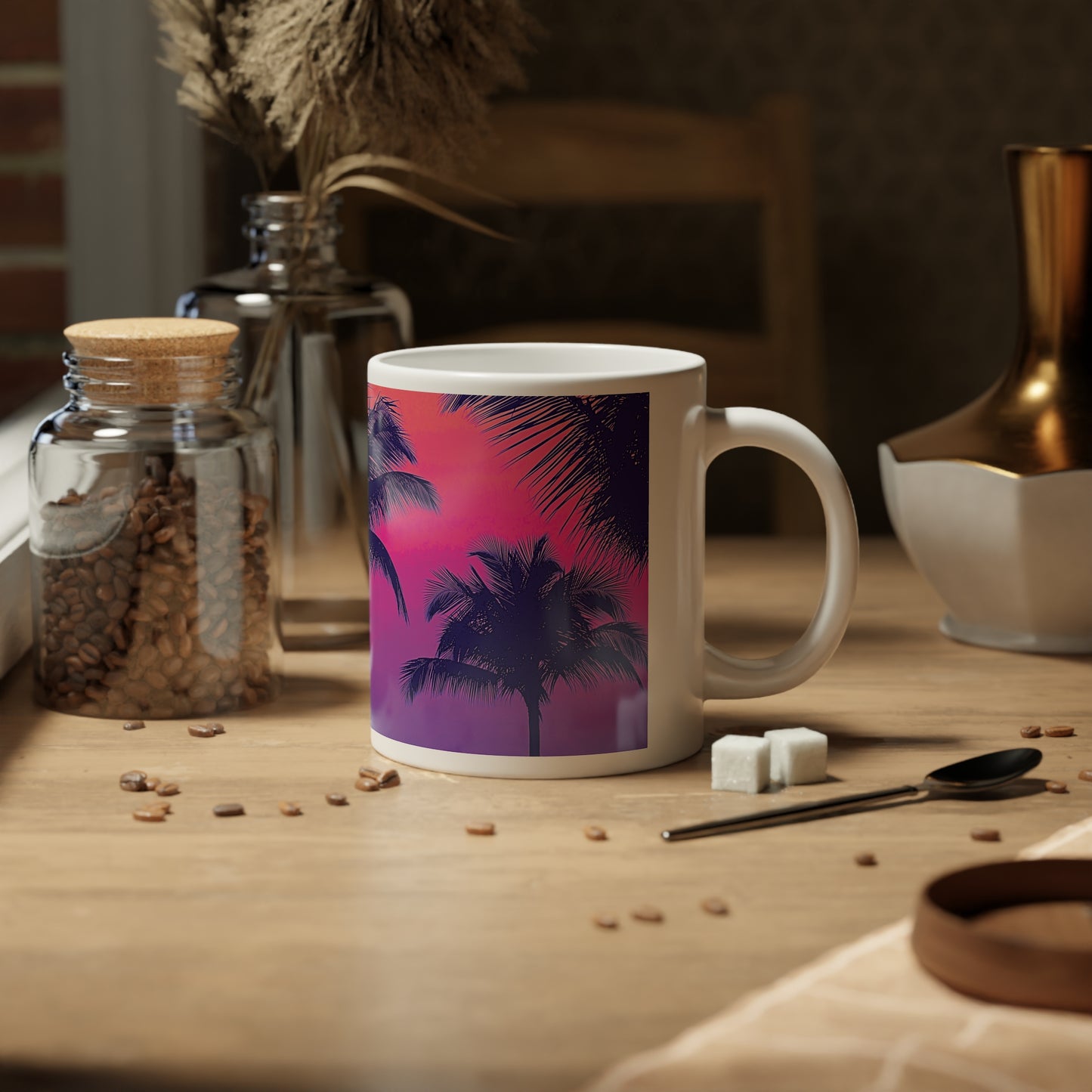 Jumbo Mug, 20oz, Palm Glow Pop | Tropical Coffee Cup