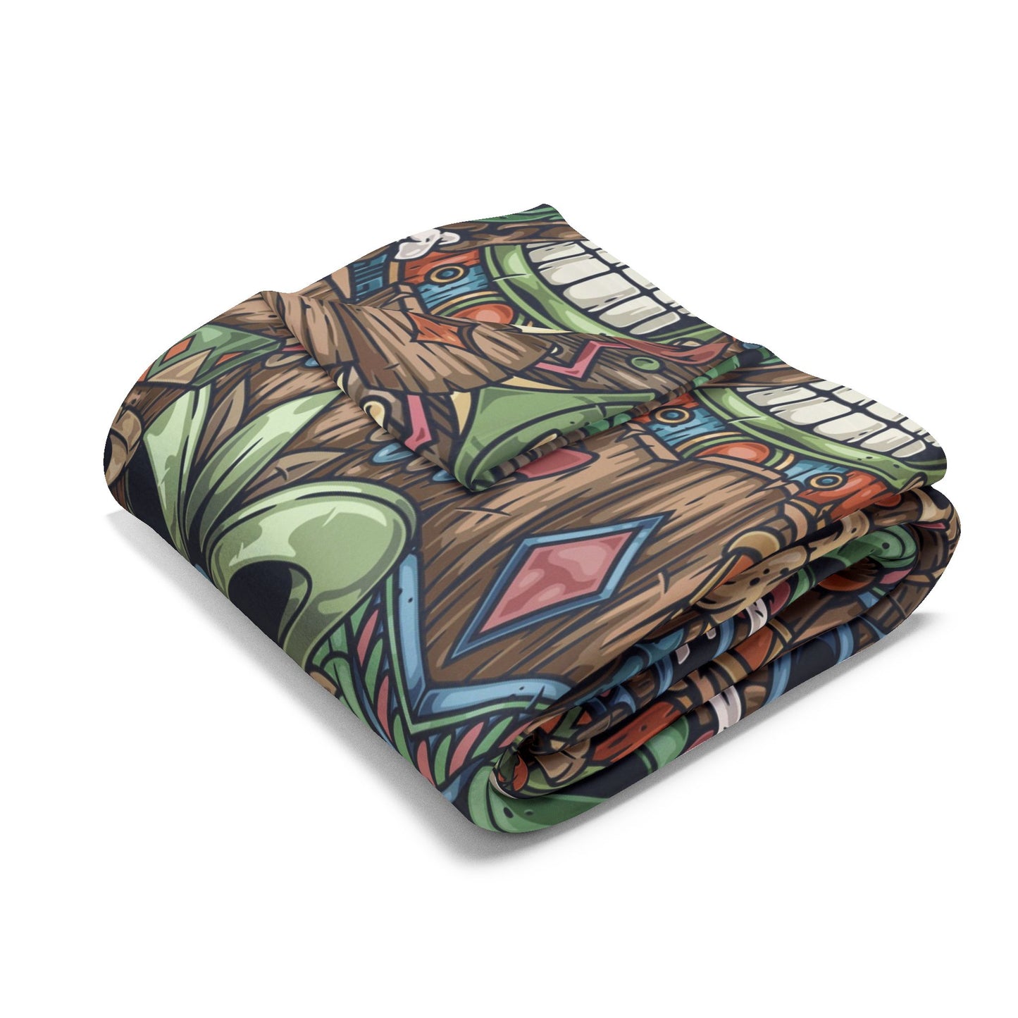 Tiki Legends Fleece Blanket - Colorful Tropical Design